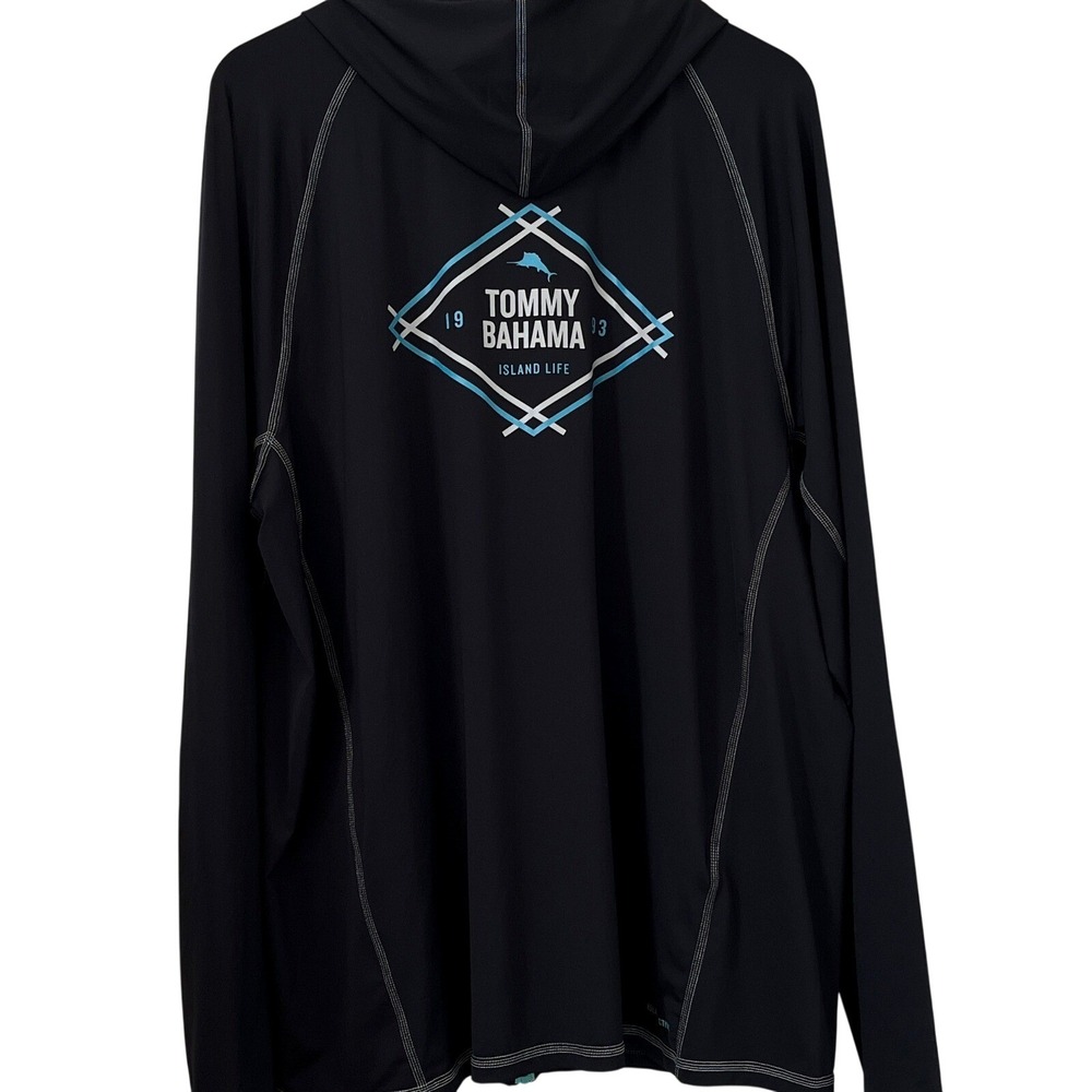 Tommy Bahama IslandActive Breakline Full Zip Hoodie Black Mens XXL NWT